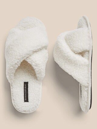 Faux-Fur Crossover Slipper | Banana Republic Factory