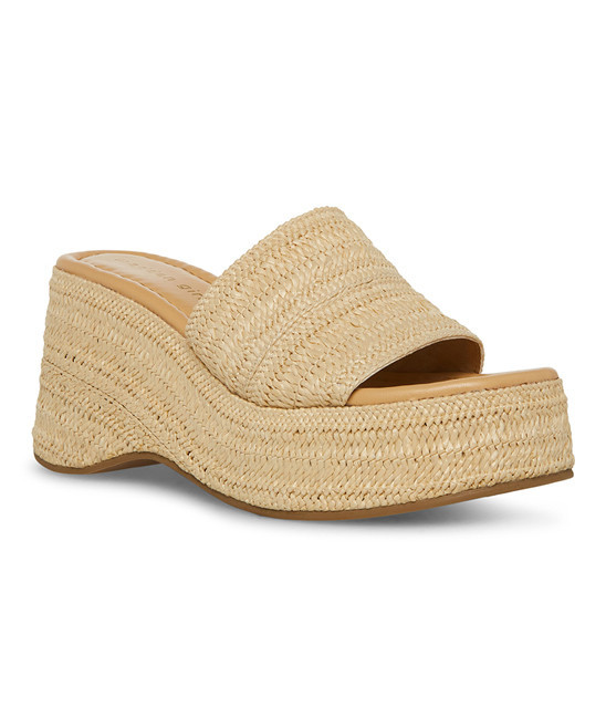 Madden Girl Women's Sandals Natural - Natural Raffia Wedge Zahara Slide - Women | Zulily