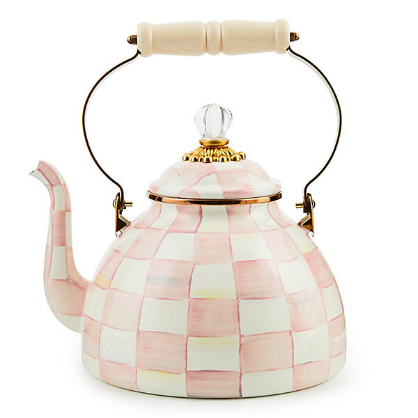 MacKenzie-Childs Rosy Check 3 Quart Tea Kettle | MacKenzie-Childs