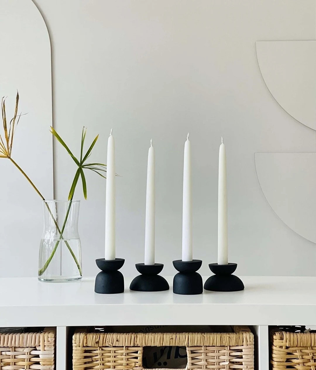 Candlestick Candle Holders Ceramic Pillar Candle Holder - Etsy | Etsy (US)