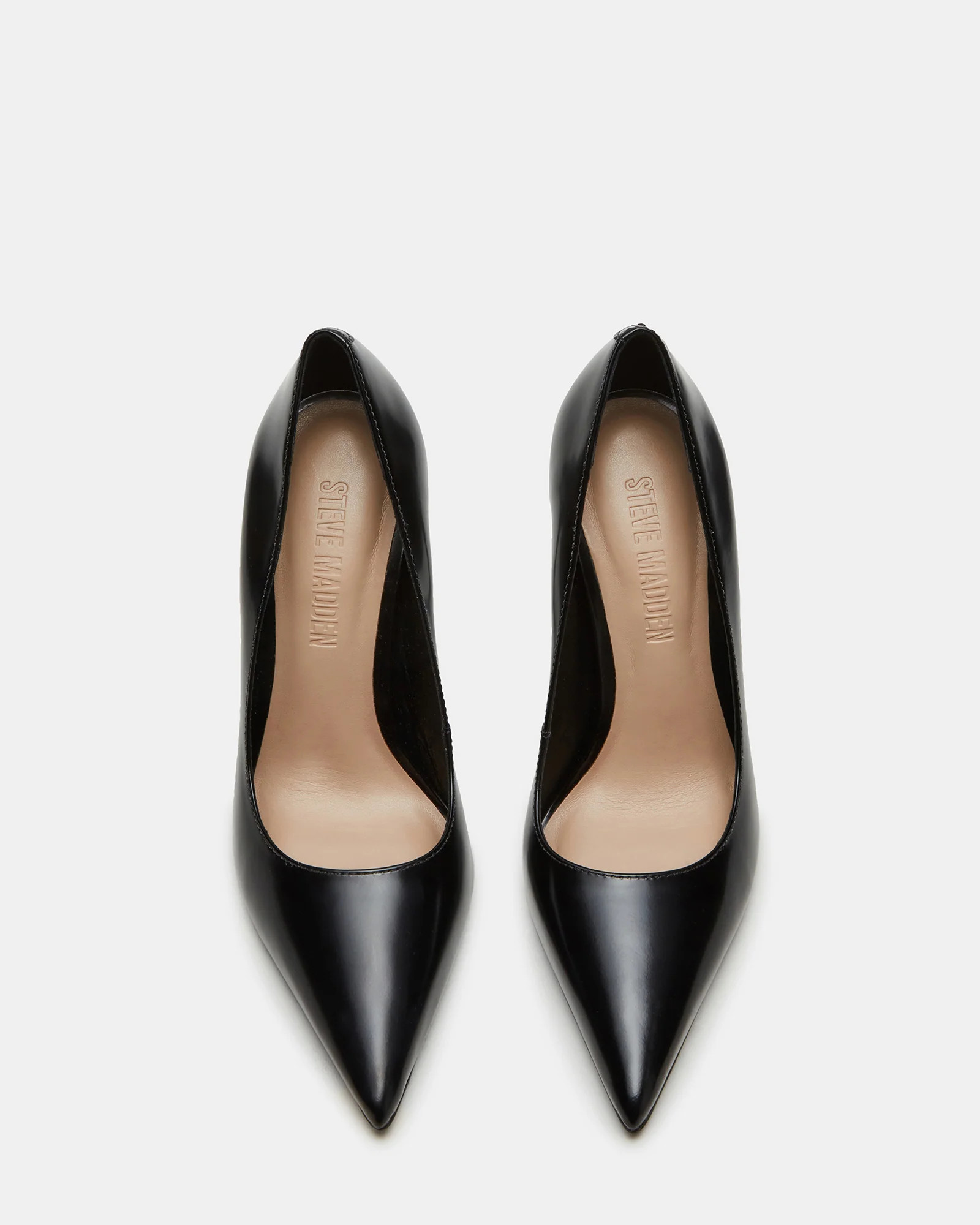 NOIR Black Leather Pointed-Toe Stiletto Pump Women's Heels | Steve Madden (US)
