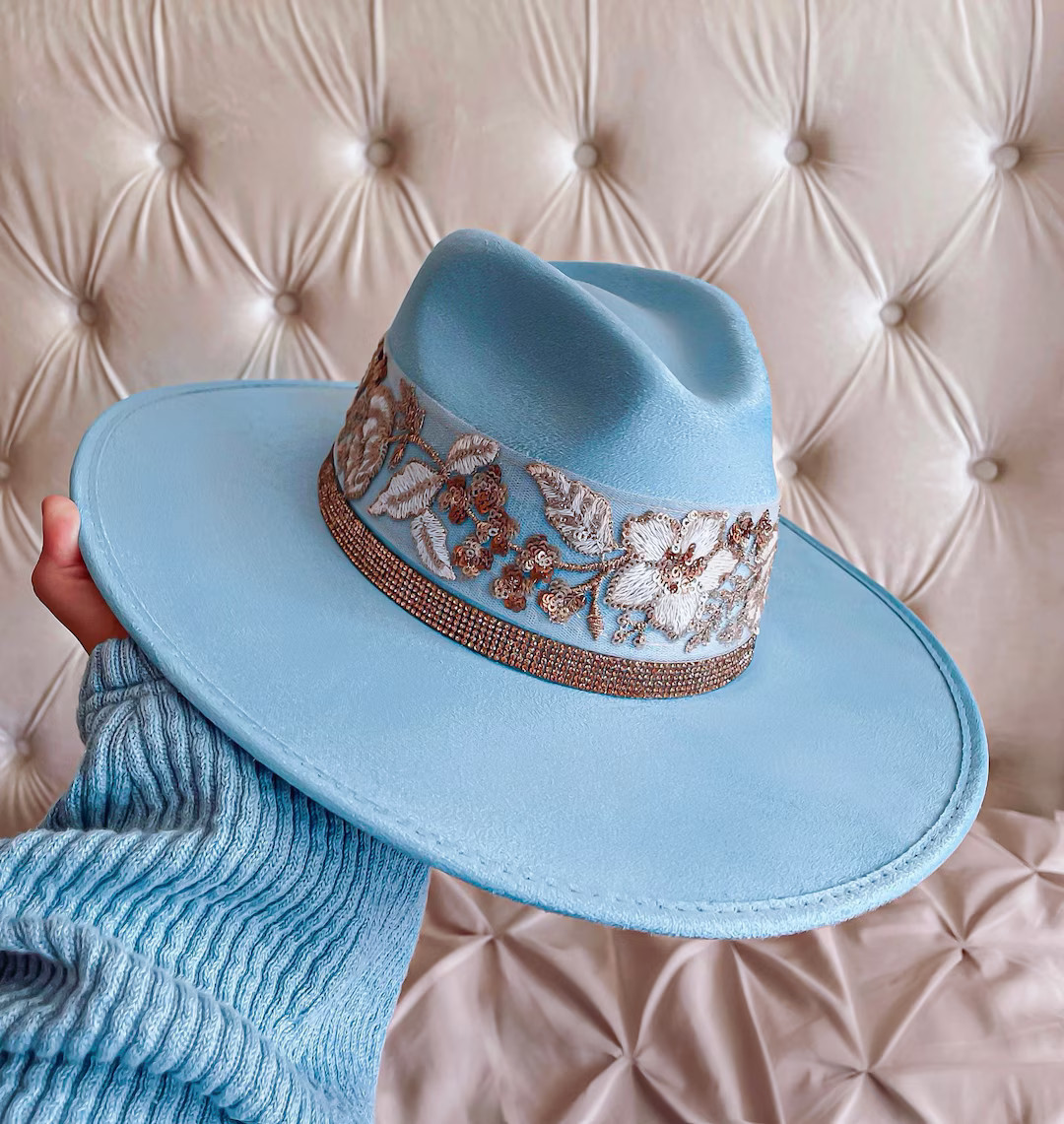 SPECIAL EDITION Fedora Hat gianna in Sky Blue - Etsy | Etsy (US)