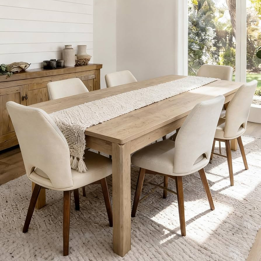 Farmhouse Dining Table, 70" Rectangular Wooden Kitchen Table for 4\u20136 People, Modern Dining T... | Amazon (US)