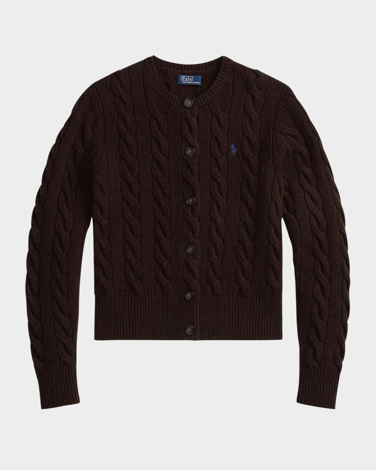 Cable-Knit Wool-Cashmere Cardigan | Neiman Marcus