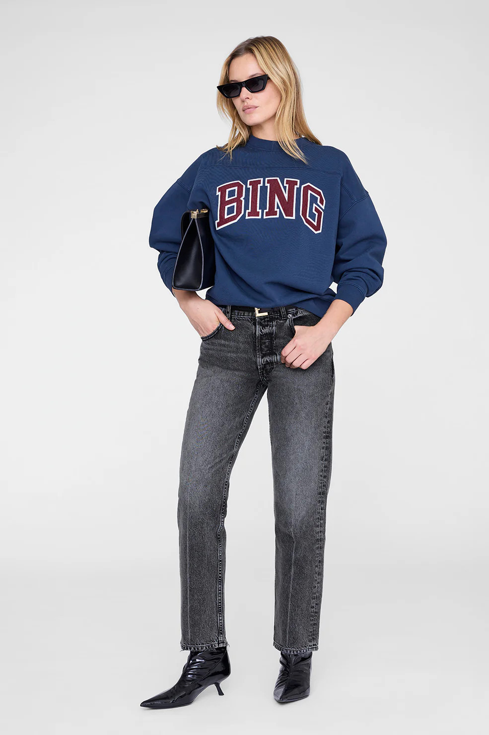 Trenton Sweatshirt Bing - Washed Navy | Anine Bing