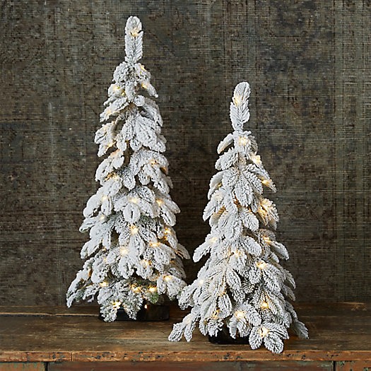 Faux Snowy Pre-lit LED Alpine Tabletop Tree | Terrain