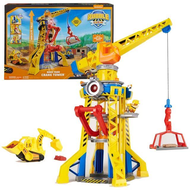 Rubble & Crew, Bark Yard Crane Tower Playset with Rubble Action Figure and Vehicle, for Kids Age ... | Walmart (US)
