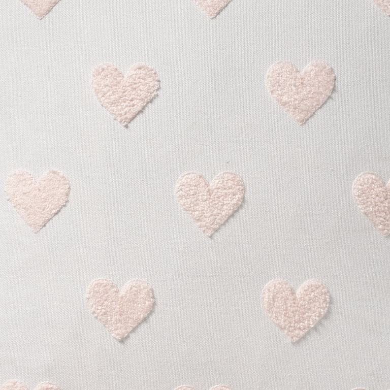 My Texas House 18" x 18" Bright White Tufted Hearts Cotton Decorative Pillow Cover | Walmart (US)