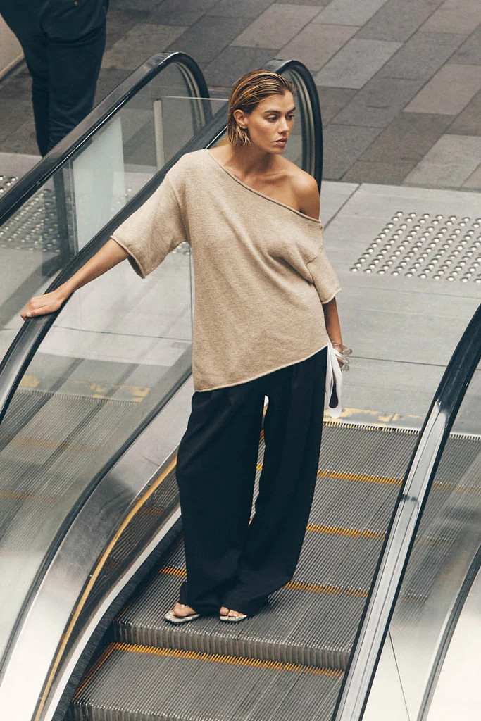 RICK NATURAL ASYM KNIT TOP | DISSH