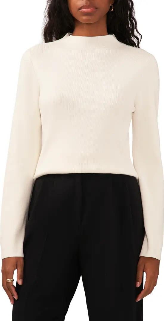 Funnel Neck Cotton Blend Sweater | Nordstrom