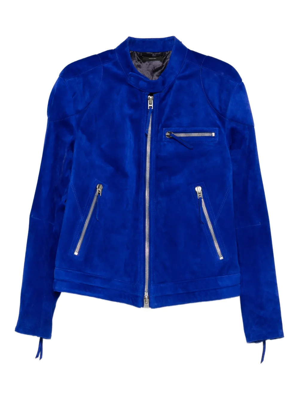 TOM FORD zip-up suede jacket - Blue | Farfetch Global