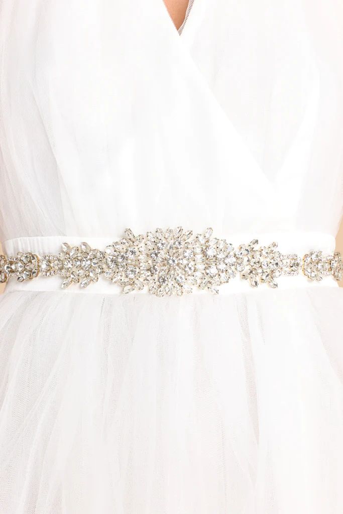 Crash My Party Silver Crystal Belt | Red Dress 