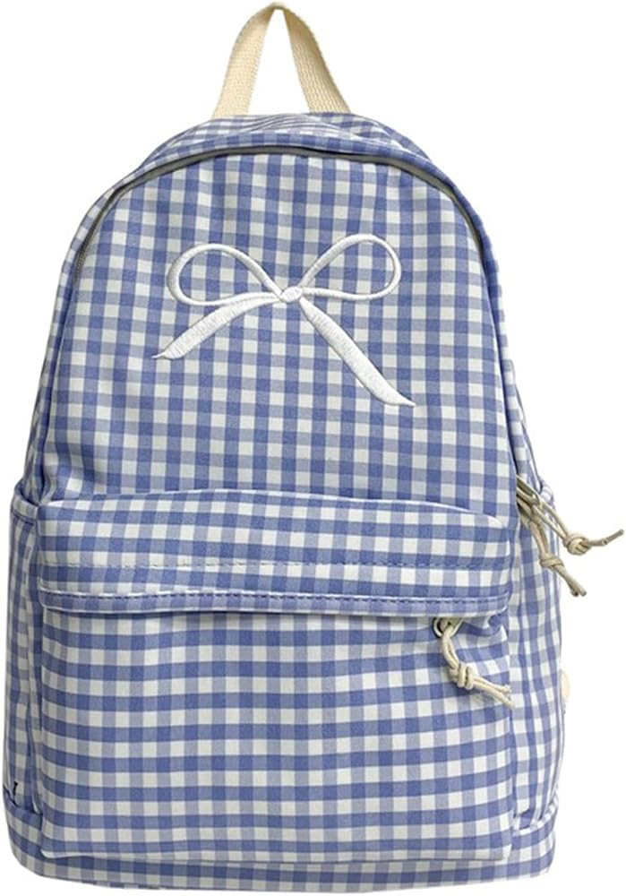 Checkered Backpack, Preppy Backpack, Cute Knapsack Campus Bookbag, Stylish Campus Backpacks for S... | Amazon (UK)