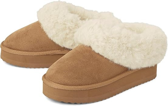 The Children's Place Girls' Indoor/Outdoor Comfy Slip-On Platform Shoe, Faux Fur Lined | Amazon (US)