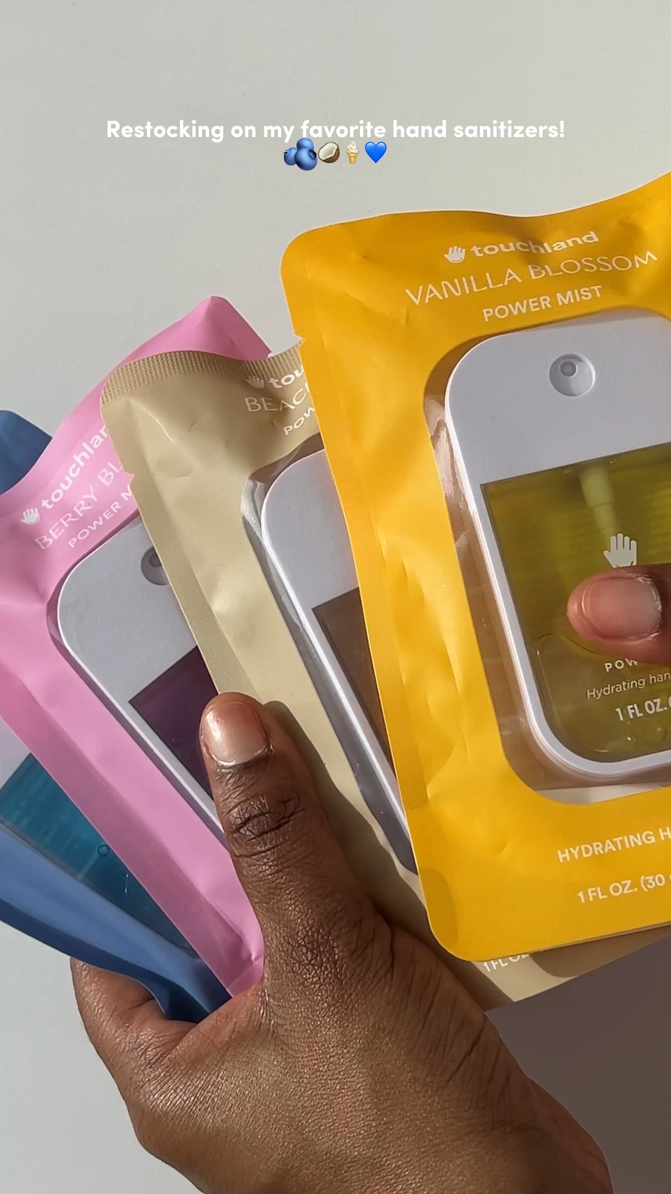 I needed to restock on my favorite hand sanitizers and try new scents. 

Touchland has the best hand sanitizers. They leave your hands super hydrated and sanitized without any sticky feeling. 

#touchland #gifted 

#LTKbeauty
