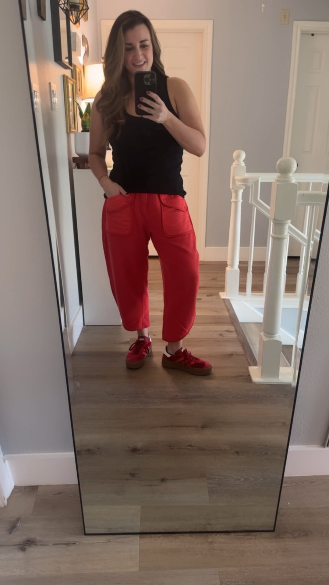 These barrel pants from Free People are perfect for transitioning from Winter to Spring! They come in a bunch of different colors and fit TTS. I’m wearing a size Medium. But hurry because the cherry color is almost sold out! #casualoutfit #casualstyle

#LTKMidsize #LTKStyleTip