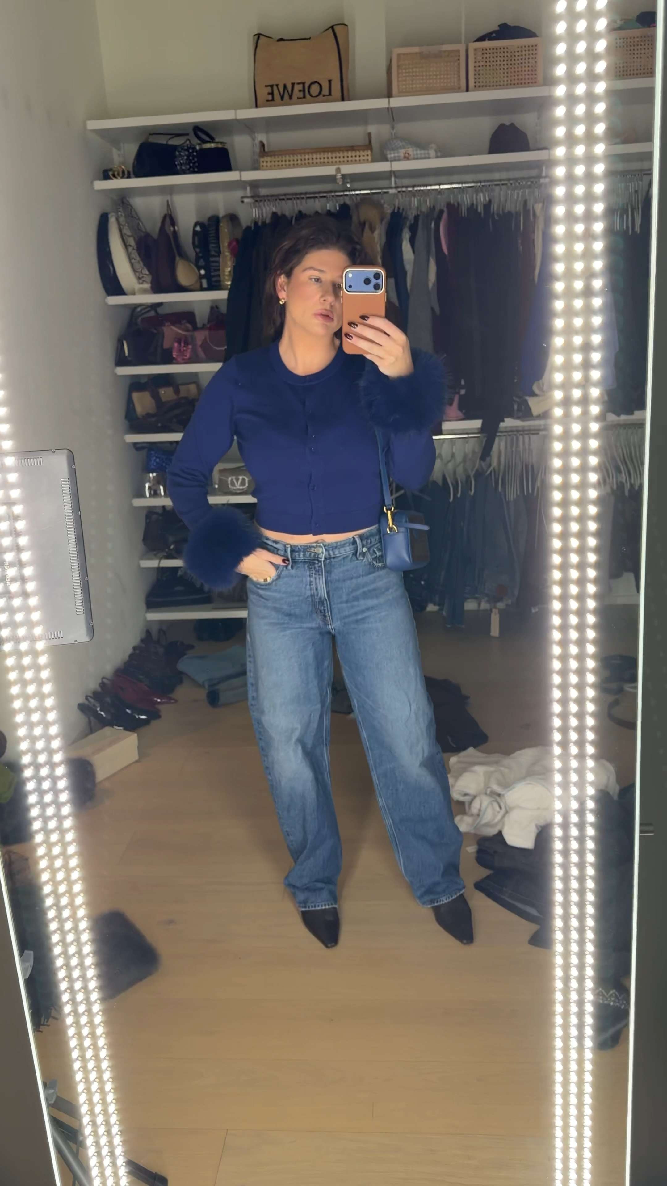 Outfit of the night 🤍 My favorite Good American jeans, Alice + Olivia cardigan & booties. 

 

#LTKgrwm #LTKootd