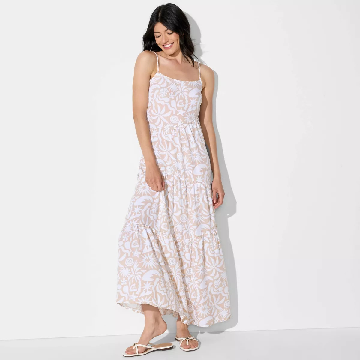 Women's Maxi A-Line Dress - Wild Fable™ Taupe Seashell | Target