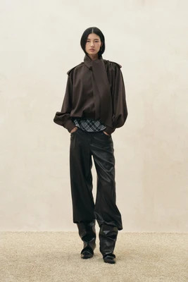 Oria Scarf Tie Bubble Hem Cropped Jacket in Wool Blend | Fabrique