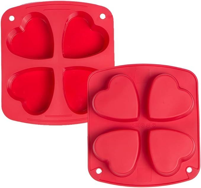 Webake Silicone Heart Mold Heart Shaped Small Cake Pans Muffin Cupcake Mold Tray for Valentine Da... | Amazon (US)