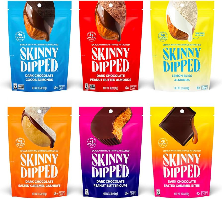 SkinnyDipped Faves Variety Pack, Healthy Snack, Plant Protein, Gluten Free, Pack of 6 | Amazon (US)