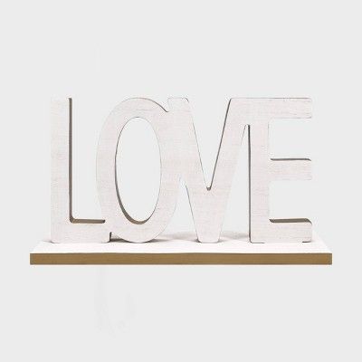 Tabletop 'Love' Valentine's Day Wooden Decorative Word White/Gold - Spritz™ | Target