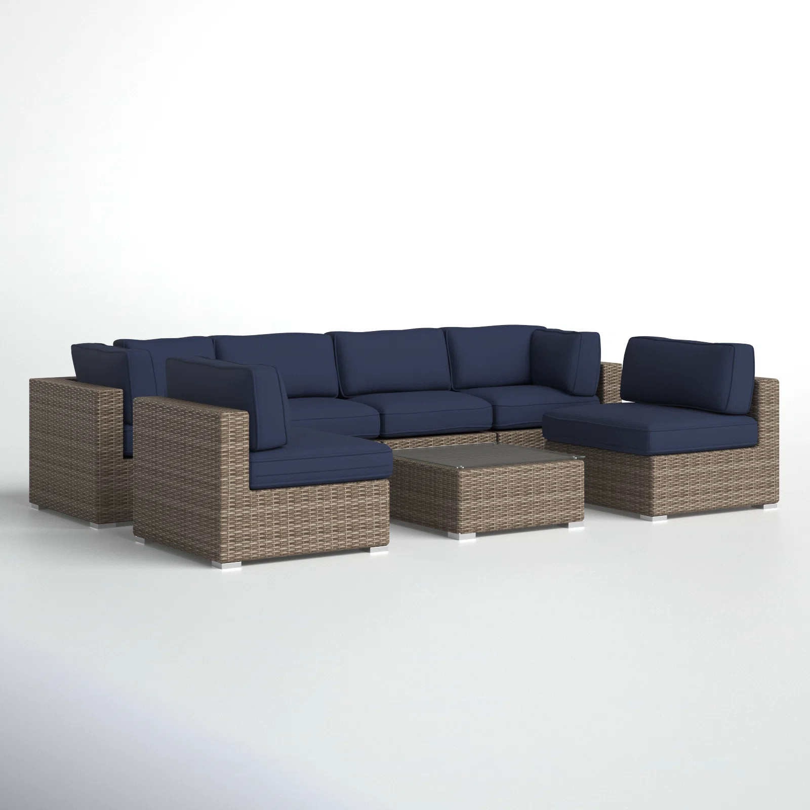 Tonioni Wicker Fully Assambled 6 - Person Seating Group with Sunbrella Cushions | Wayfair North America
