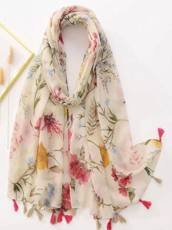 Boho Women Beach Accessories Simple Printed Scarf With New Design, Autumn/Winter Versatile Neck Warmer, Sunscreen Beach Towel, Outdoor Shawl Accessories Women | SHEIN