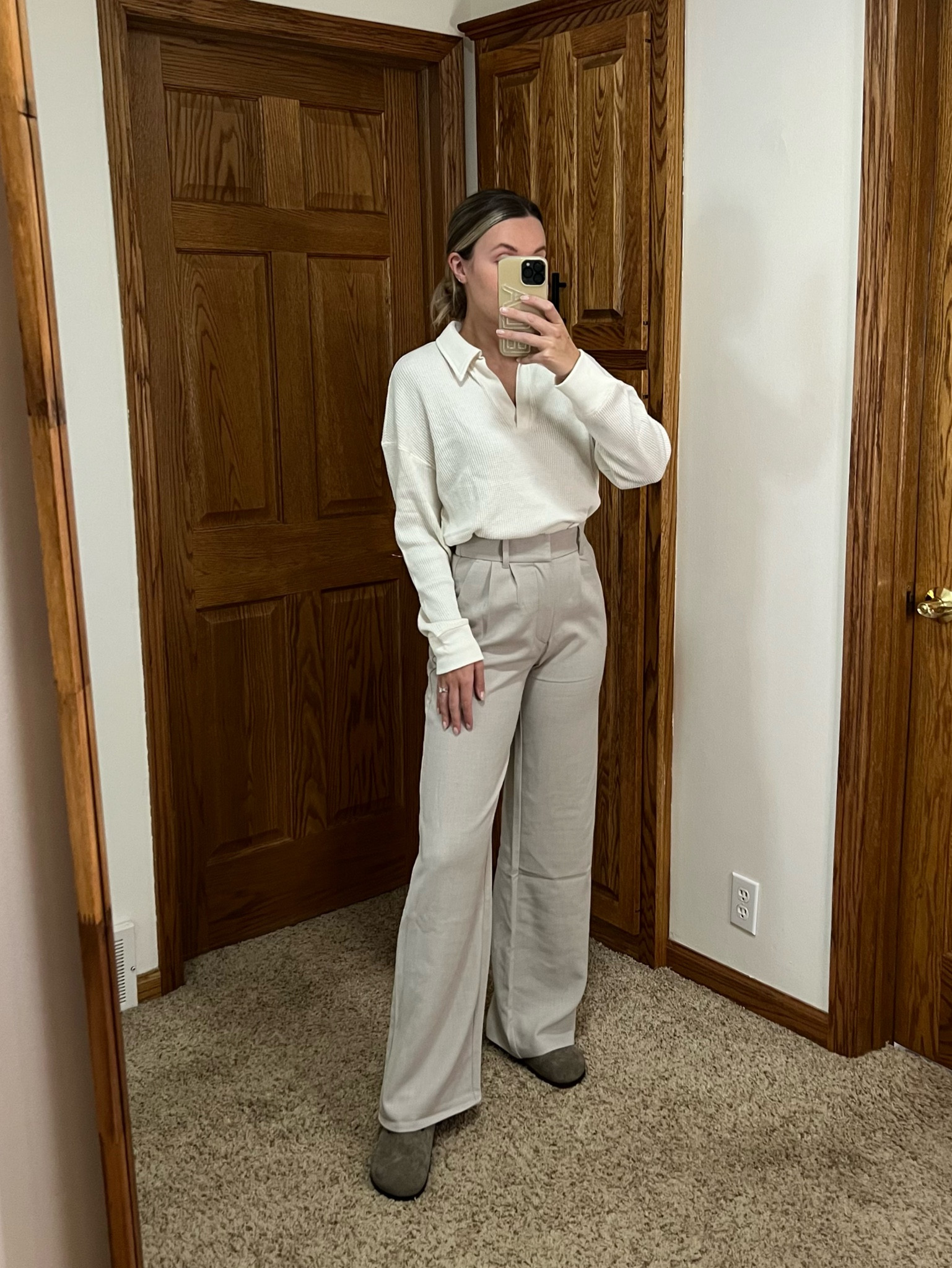 Neutral style, fall fashion, fall outfit, neutral aesthetic, Birkenstock suede clogs, trousers

#LTKstyletip #LTKunder100 #LTKSeasonal