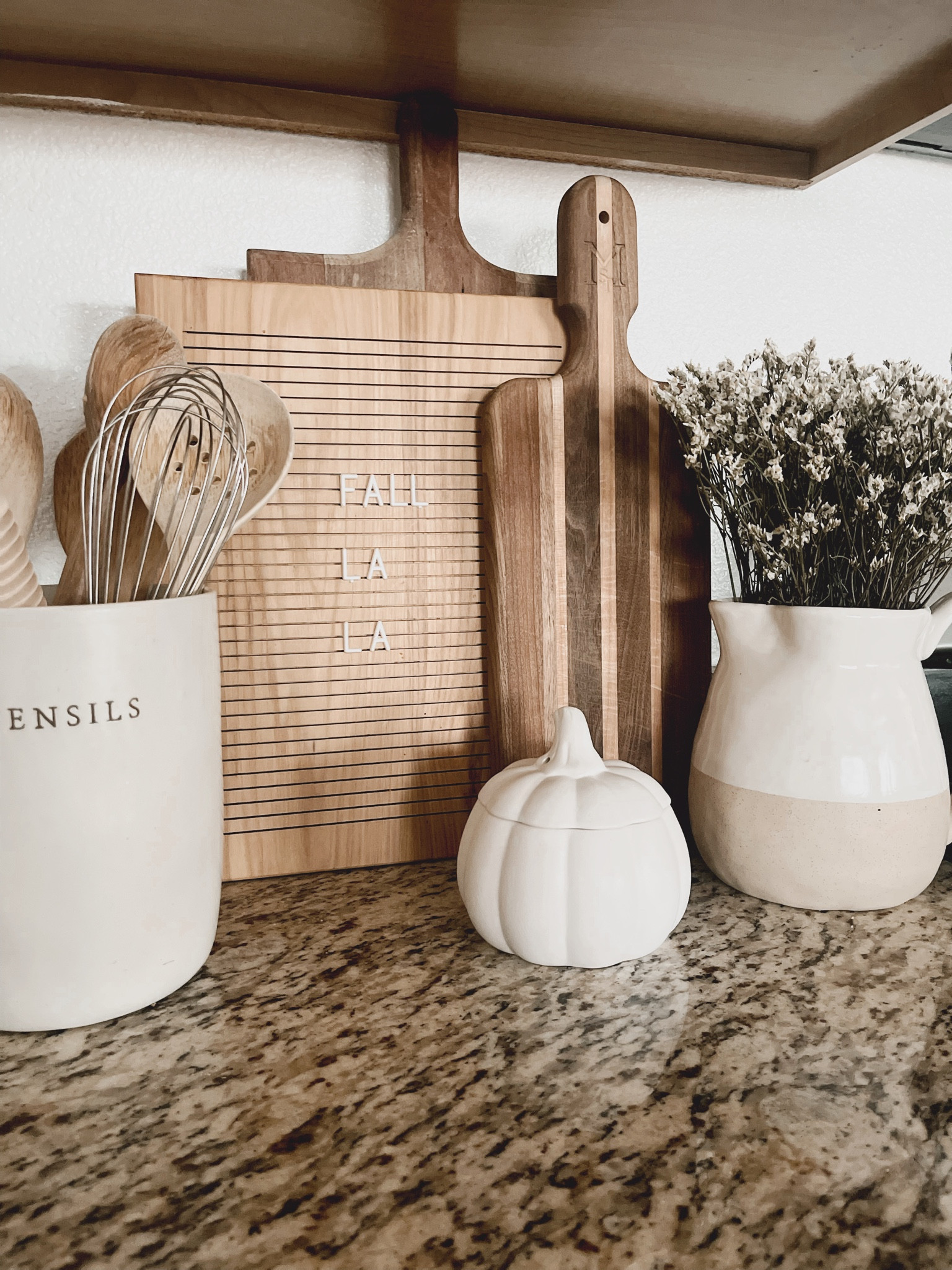 Kitchen decor with fall candle - kitchen inspo - utensil holder - fall decor - home decor 

#LTKhome #LTKunder50 #LTKSeasonal