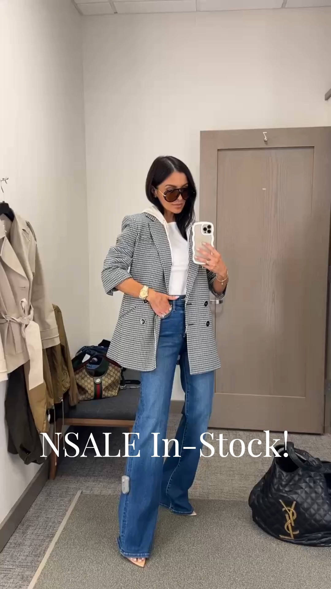Nordstrom anniversary sale picks I’m buying 
Veronica beard blazer with a hoodie wearing a 0
Mother kick it jeans wearing a 23 (size down)  - my favorite pair from the #NSALE
Nordstrom white tee wearing an xs

#LTKOver40 #LTKSaleAlert #LTKootd
