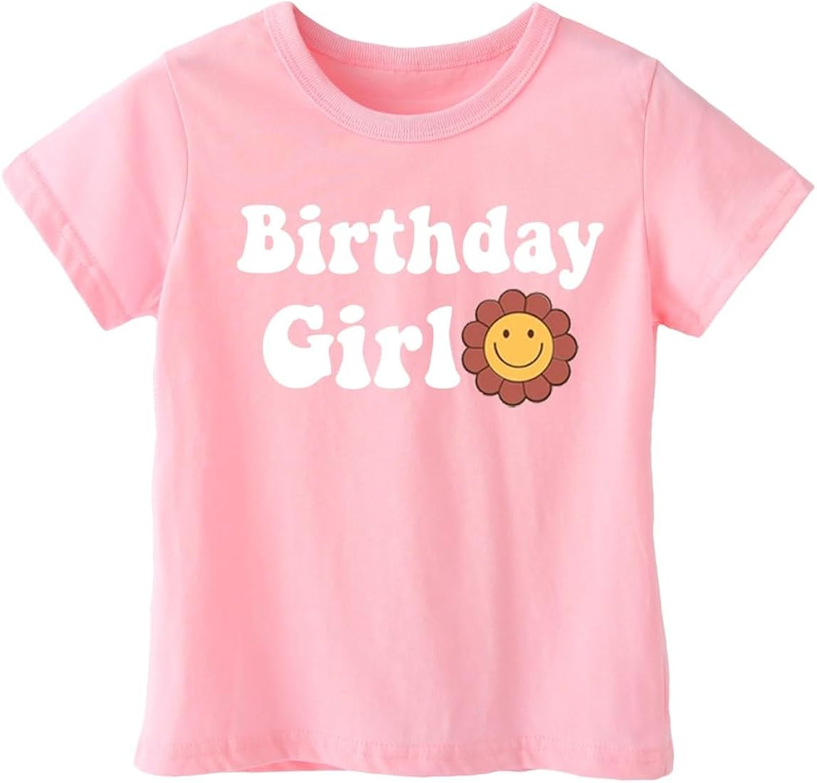 Toddler Baby Girl Birthday T-Shirt Short Sleeve 1st 2nd 3rd Birthday Cotton T-Shirt Top Pink | Amazon (US)