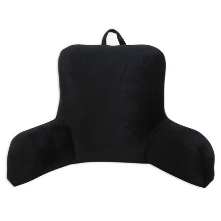 Mainstays Micro Mink Plush Backrest Lounger Pillow, Rich Black Poly Micro Mink | Walmart (US)