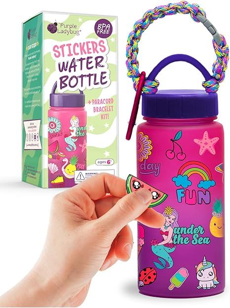 Purple Ladybug Decorate Your Own Water Bottle for Girls Age 6 + - Awesome 6 & 8 Year Old Girl Bir... | Amazon (US)