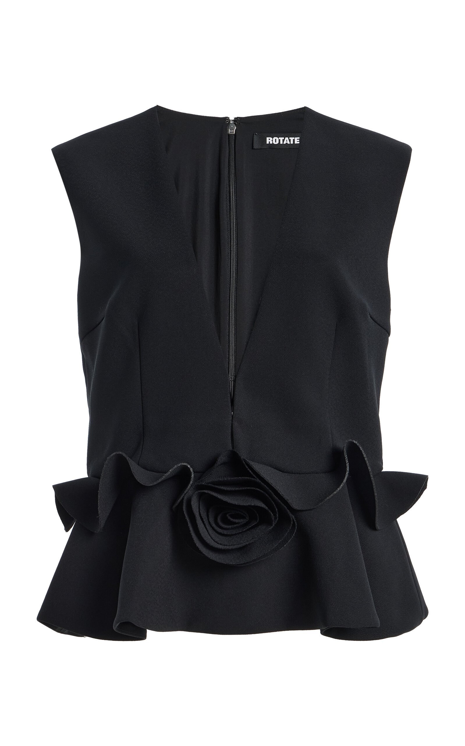 Flower V-Neck Crepe Top | Moda Operandi (Global)