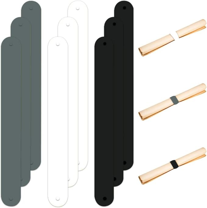 ZUYYON 9 Pcs Black Grey White Silicone Flip Wraps Silicone Covered Metal Strips Gift Wrap Roll Ho... | Amazon (CA)