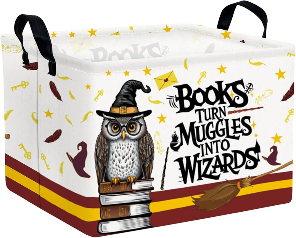 Kid Rectangle Magic Decor Basket Nursery Baby Gift Basket Feather Hat Book Broomstick Toy Storage... | Amazon (US)
