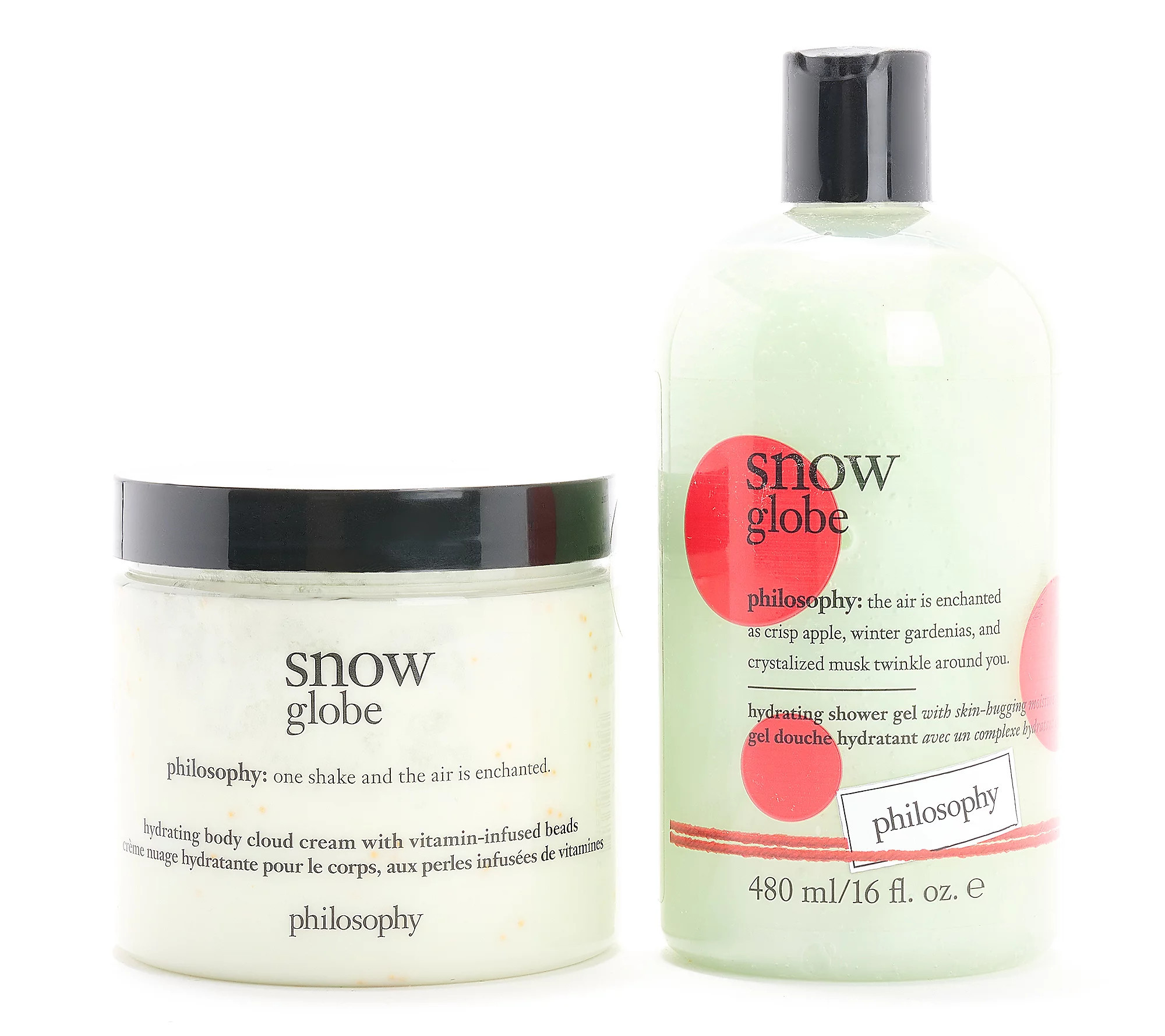 philosophy snow buddies shower gel & body cloud cream 16oz set | QVC