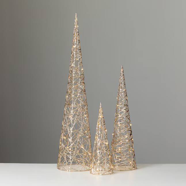 Sullivans 35.5-in Lighted Tree (3-Pack) Battery-operated Christmas Decor | Lowe's