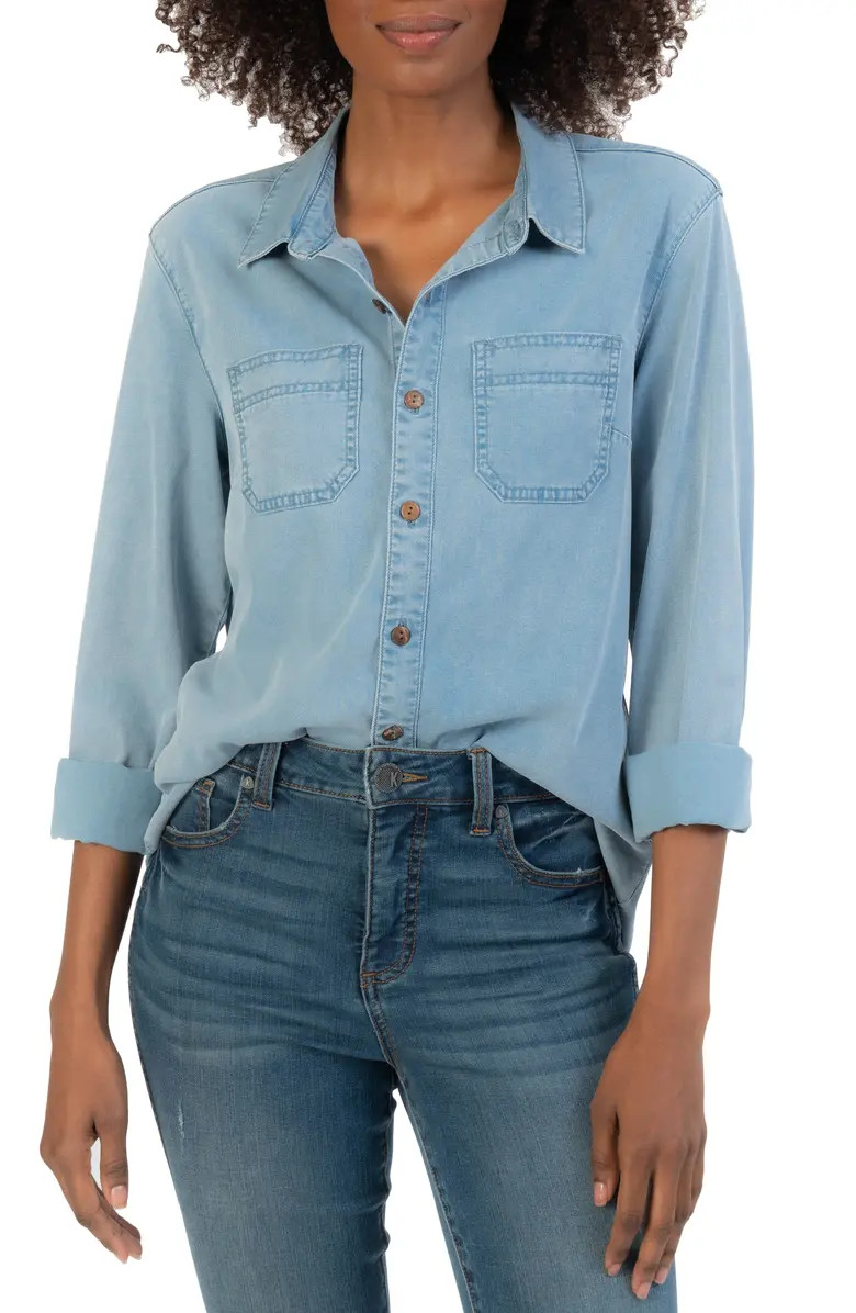 KUT from the Kloth Linda Denim Button-Up Shirt | Nordstrom | Nordstrom