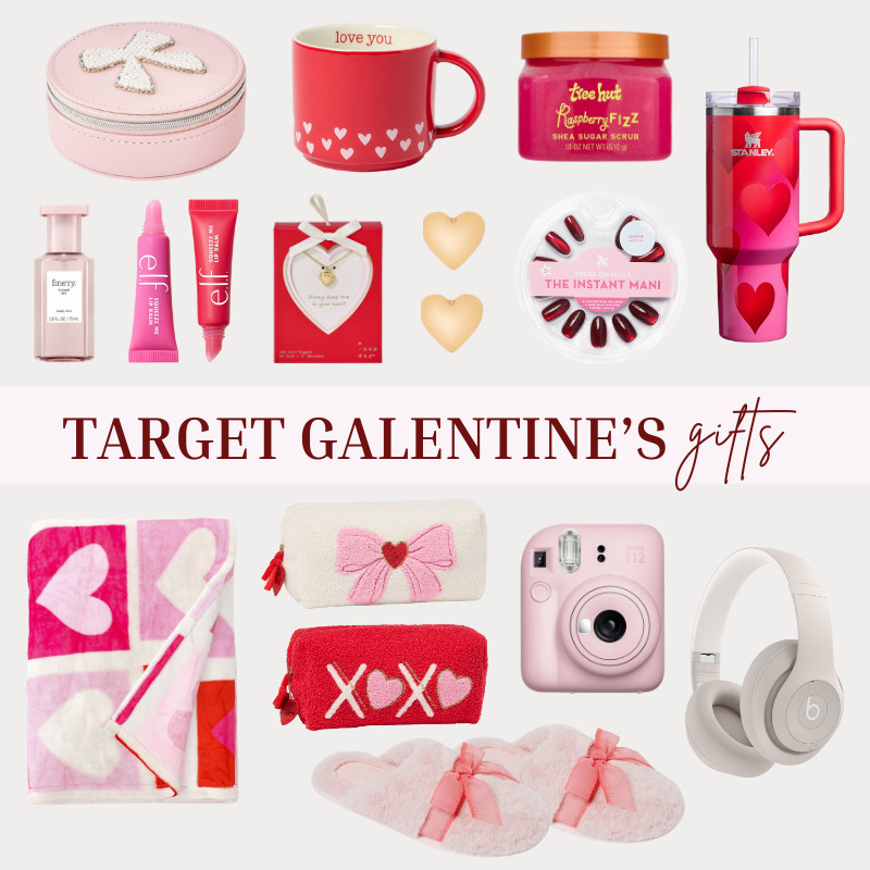 The cutest Galentine’s Day gift ideas from Target, perfect for your best friends, sisters, coworkers, or yourself. From cozy blankets and beauty favorites to heart-shaped mugs, slippers, and fun accessories, these finds are affordable, thoughtful, and easy to gift. 

// Target, Target Gifts, Target Gift Ideas, Target Gift Guide, Target Finds, Valentines Day, Valentines Gifts, Gifts For Her, Travel Jewelry Organizer, Mug, Tree Hut, Tumbler, Perfume, Lip Balm, Pendant Necklace, Heart Earrings, Press On Nails, Throw Blanket, Pouch, Cosmetic Bag, Slippers, Instant Camera, Wireless Headphone 

 #LTKselfcare #LTKSeasonal #LTKBeauty