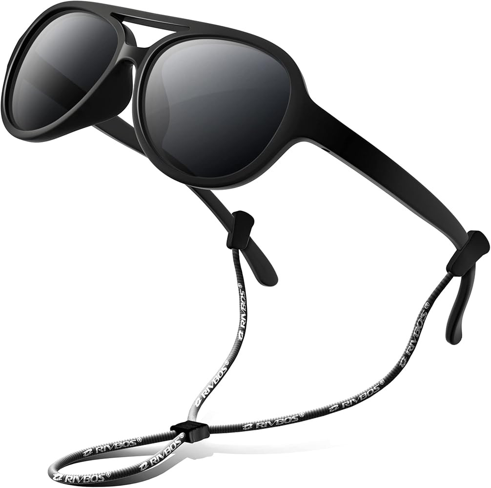 RIVBOS Kids Sunglasses Polarized UV Protection Flexible Rubber Glasses Shades with Strap for Boys... | Amazon (US)