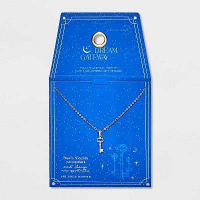 Celeste & Rae 14K Gold Dipped Key Dream Pendant Chain Necklace | Target