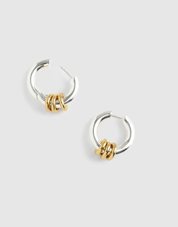 Mixed-Metal Triple-Ring Hoop Earrings | Madewell