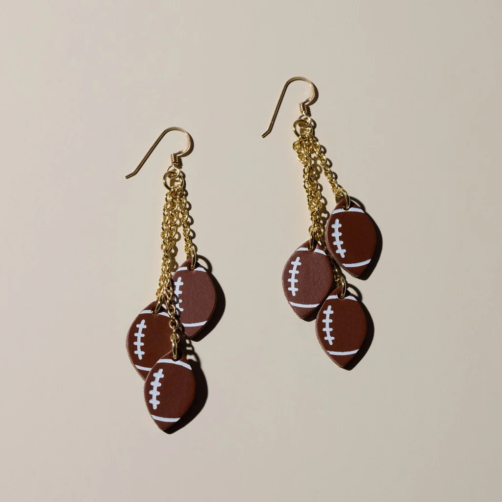 Touchdown Football Earrings | Nickel and Suede