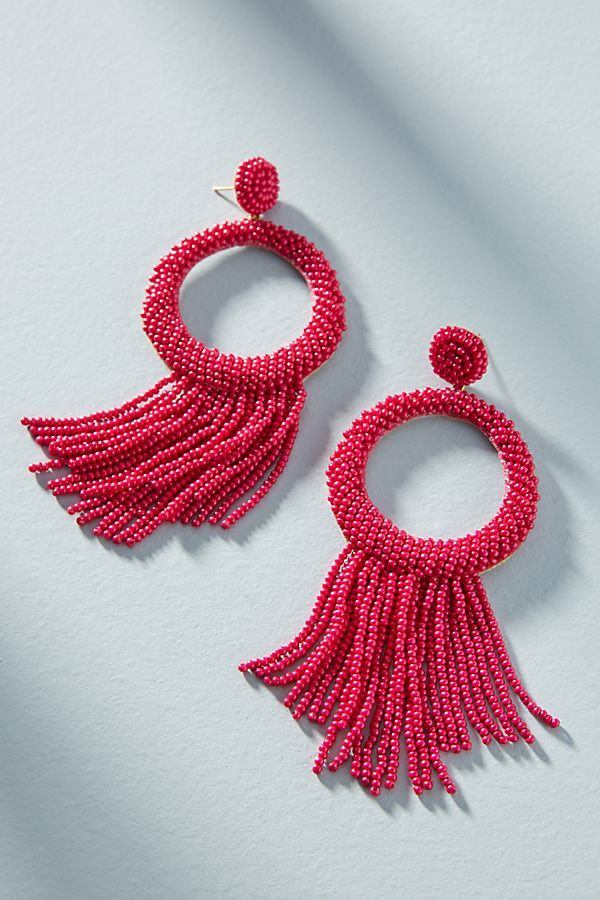 Tasseled Hoop Drop Earrings | Anthropologie (US)