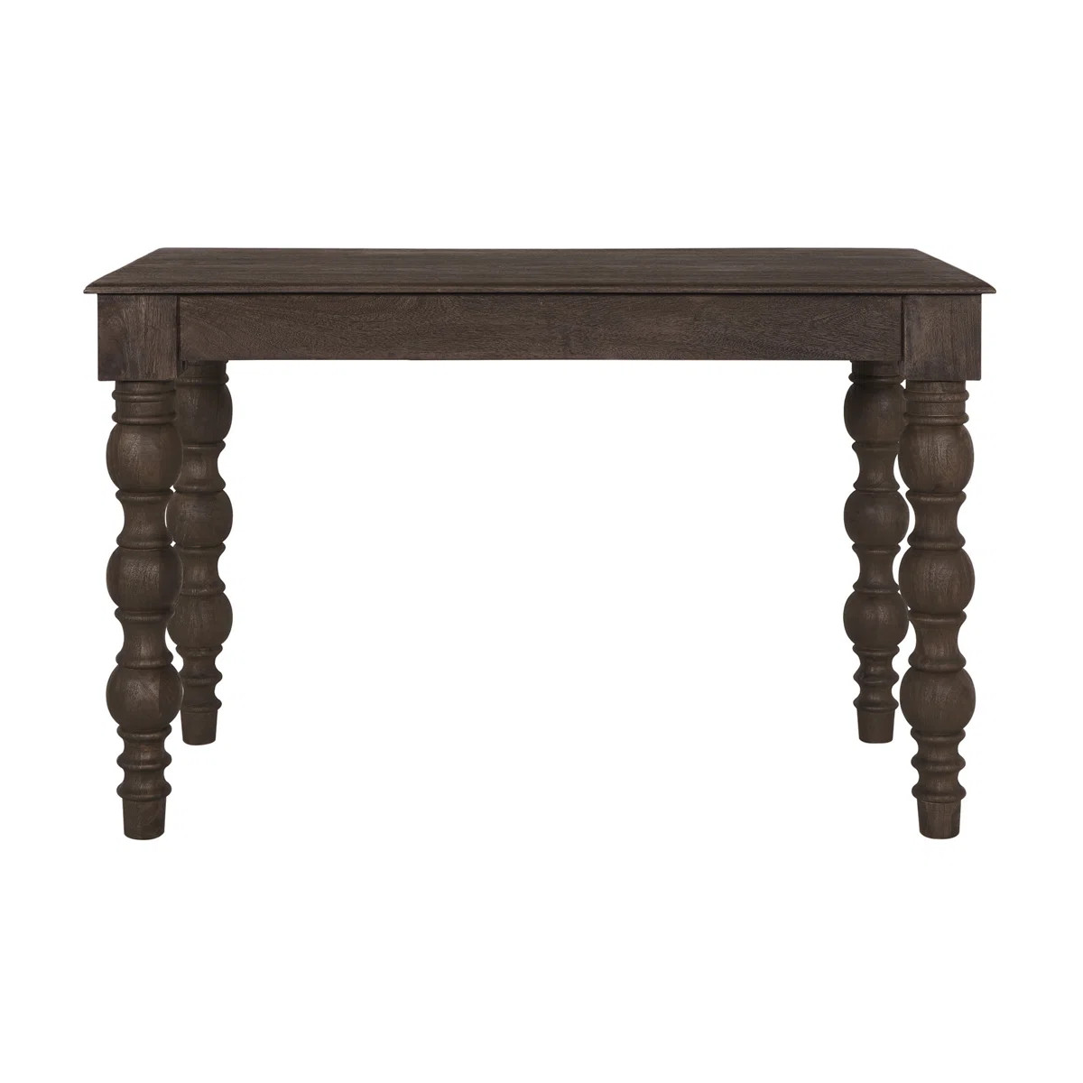 Braydan 2-Drawer Desk with Hand-Turned Legs- Coffee Brown | Wayfair North America