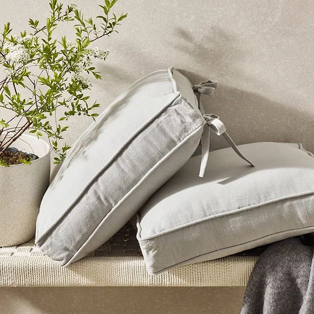 Gray Piped Seat Pad | Outdoor Living | The White Company | The White Company (UK)