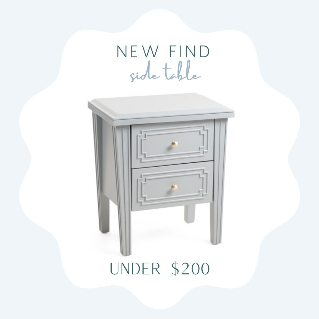Light blue two drawer side table giving the perfect Serena and Lily vibe on a budget! 

Side table, end table, nightstand, blue furniture, designer look for less ￼