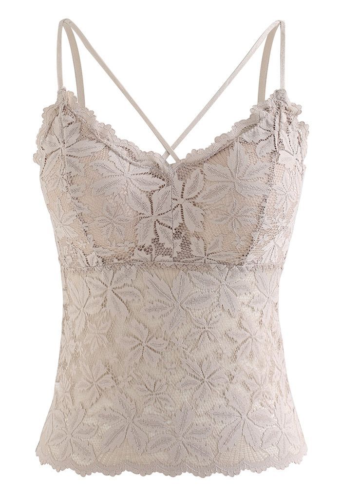 Blossom Lace Cami Bustier Top in Nude Pink | Chicwish